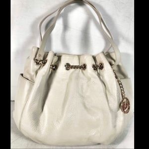 🍦🍦Michael Kors ivory leather drawstring hobo bag *EUC